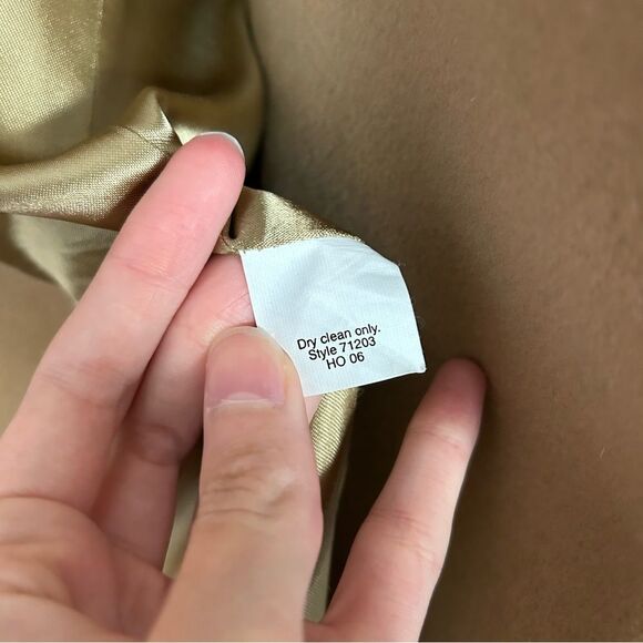 J. Crew Wool Cashmere Double Breasted Car Coat Mandarin Collar Tan Size 2 Petite - Picture 8 of 16